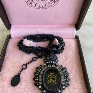 Juicy Couture black crown necklace